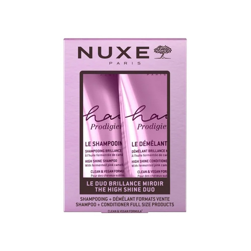 Nuxe Prodigioso Shampoo glans spejleffekt 200 ml + Balsam til udredning glans 200 ml — Shampoo og balsam