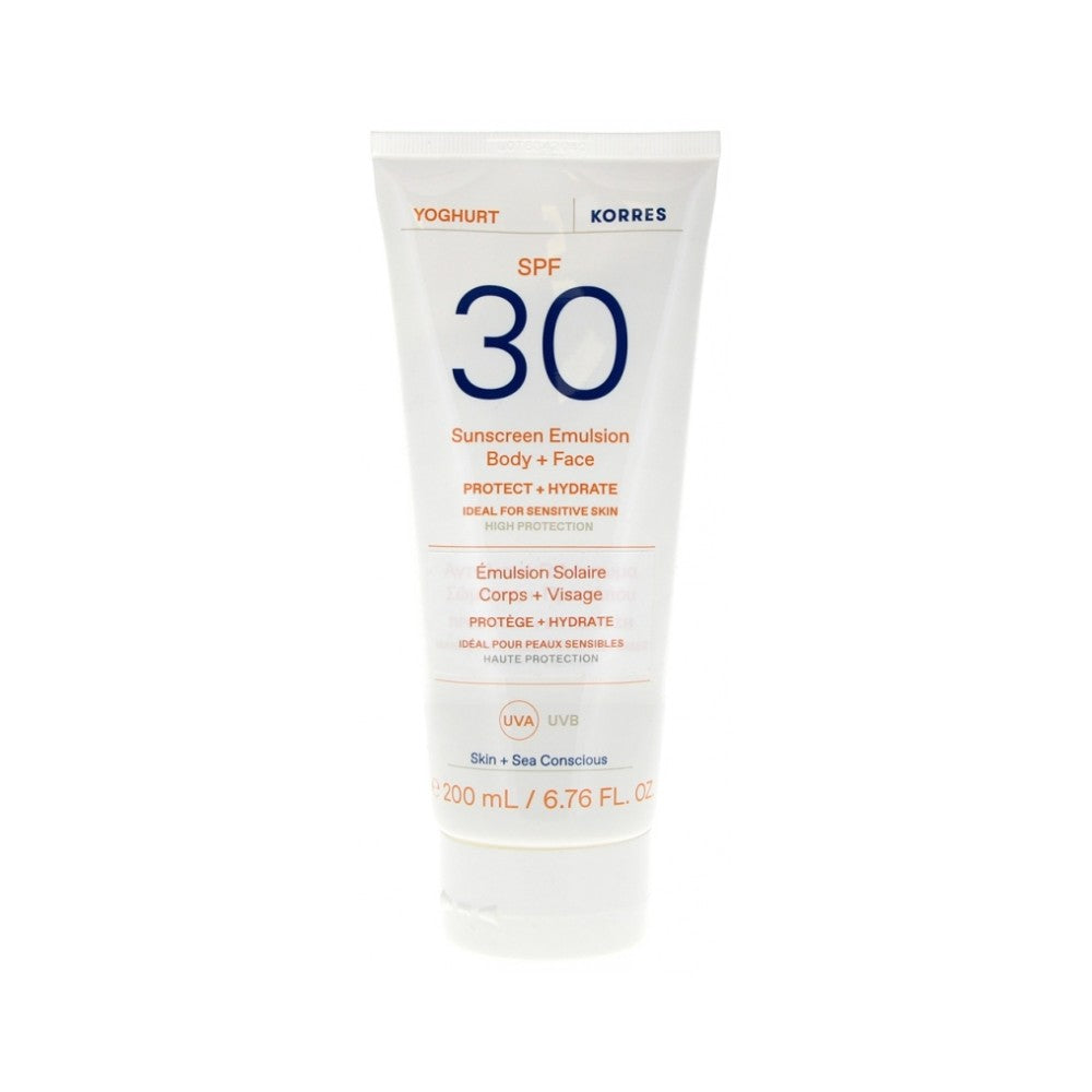 Korres Yogurt Solcreme til ansigt og krop SPF 30 200 ml — Solcreme