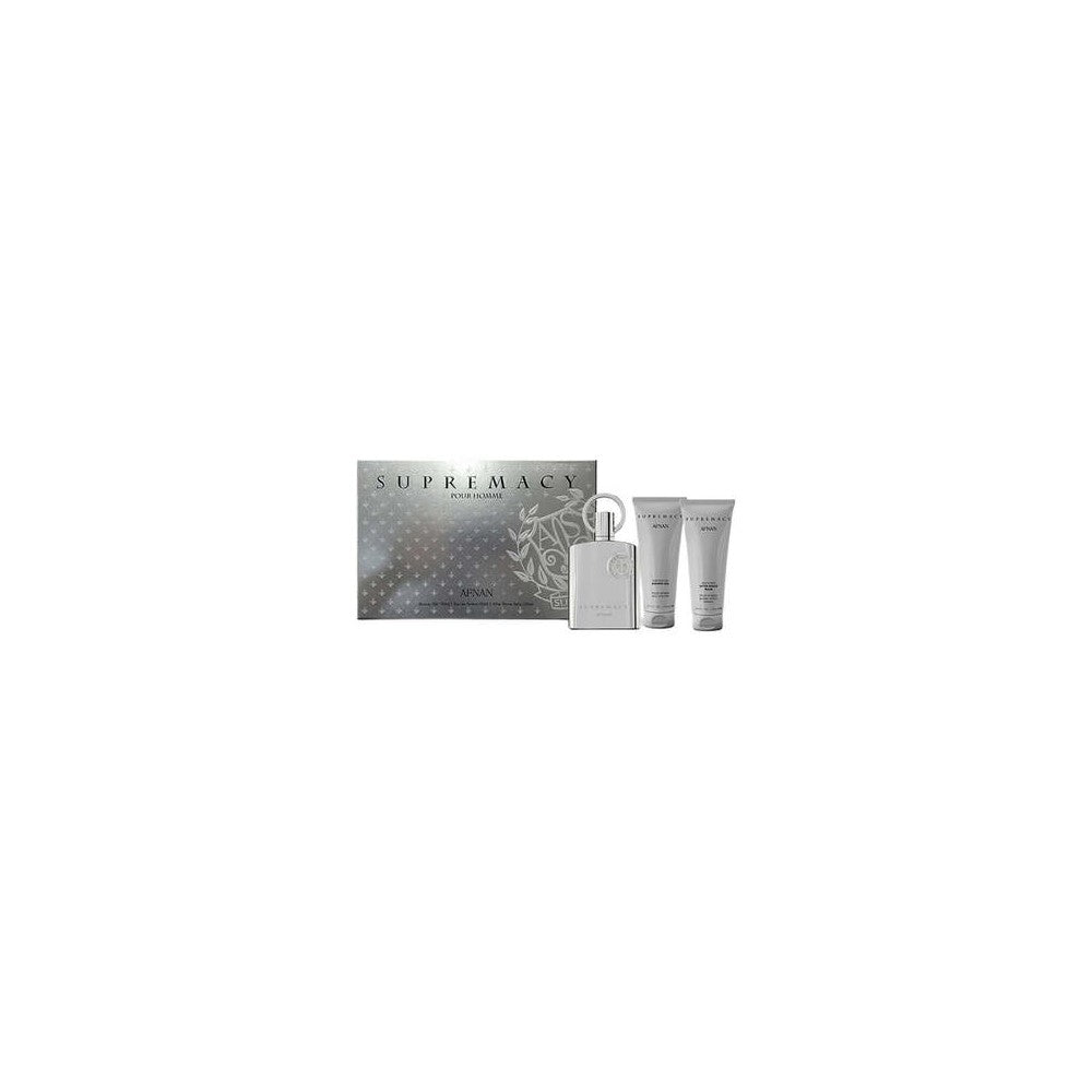 Afnan Supremacy Silver Zestaw upominkowy woda perfumowana 100 ml, żel pod prysznic 100 ml i balsam po goleniu 100 ml - 100 ml