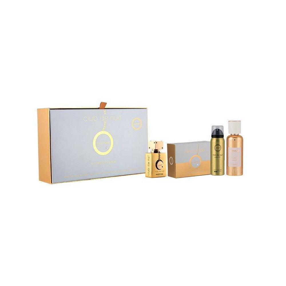 Armaf Zestaw upominkowy Club De Nuit Milestone woda perfumowana 30 ml, mydło w kostce 130 g, spray do ciała 50 ml i lakier do włosów 55 ml - 30 ml