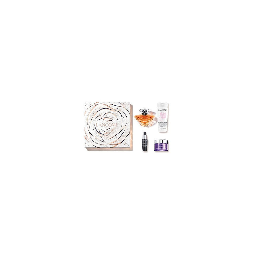 Подарочный набор Lancome Tresor EDP 100 мл, очищающее молочко 50 мл, сыворотка 7 мл и крем 15 мл.