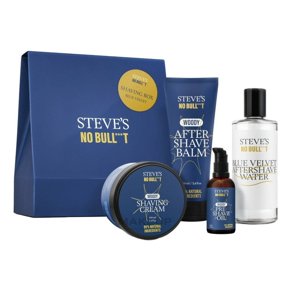 Steves no bull***t Blue Velvet Shaft Box - Gift Set