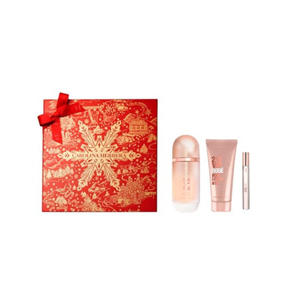 Carolina Herrera 212 Vip 로즈 오드 향수 스프레이 80ml 세트 3개 여성용