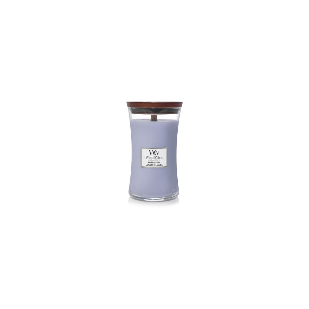 Woodwick Lavanda Spa 609,5 g — Bougie parfumée