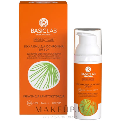 BasicLab Dermocosmetice Protecticus emulsie protectoare usoara impotriva agentilor externi SPF 50+ 50 ml