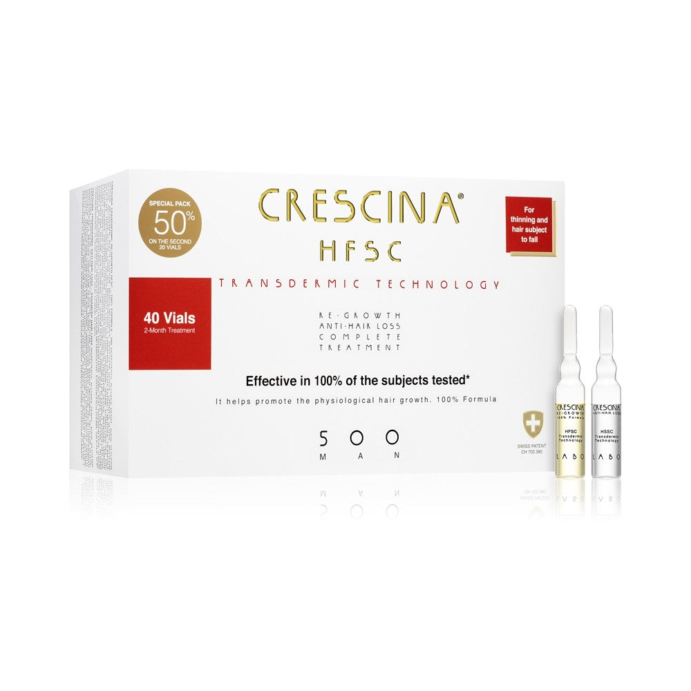 Crescina ترانسديرميك 500 علاج إعادة نمو الشعر وتساقطه للرجال 40x3.5 مل