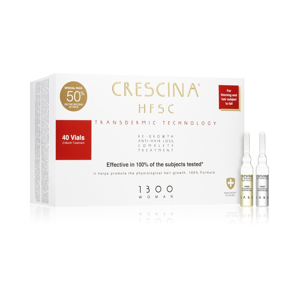 Crescina ترانسديرميك 1300 علاج لإعادة النمو ومكافحة تساقط الشعر للنساء 40x3.5 مل
