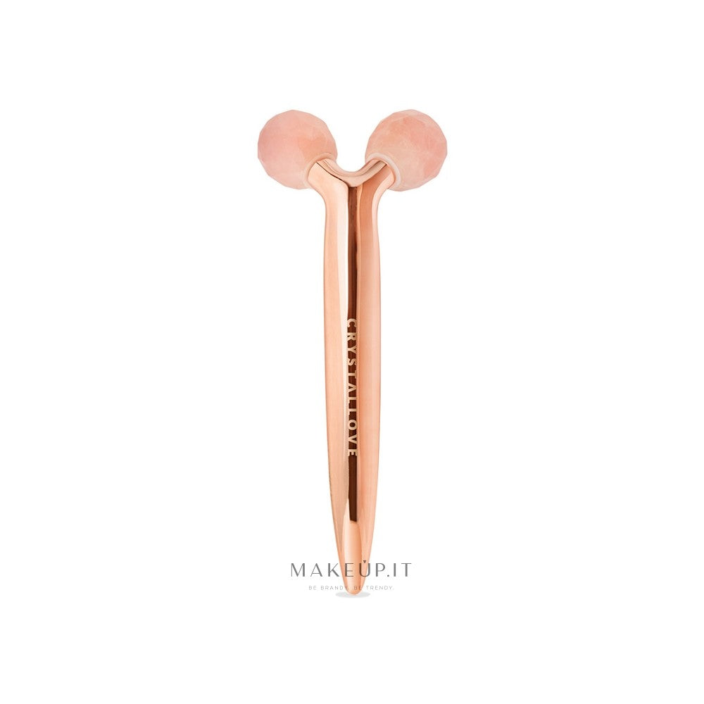Crystallove Rose Quartz 3D Lift &amp; Sculpt Facial Roller massageverktyg 1 st