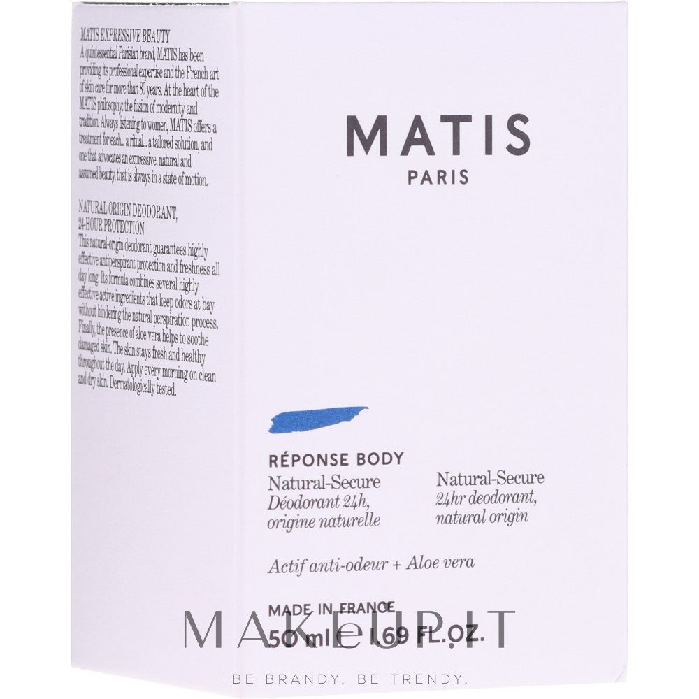 MATIS Paris Réponse Body Natural-Secure דאודורנט רול און נגד גירוי וגרד 50 מ"ל