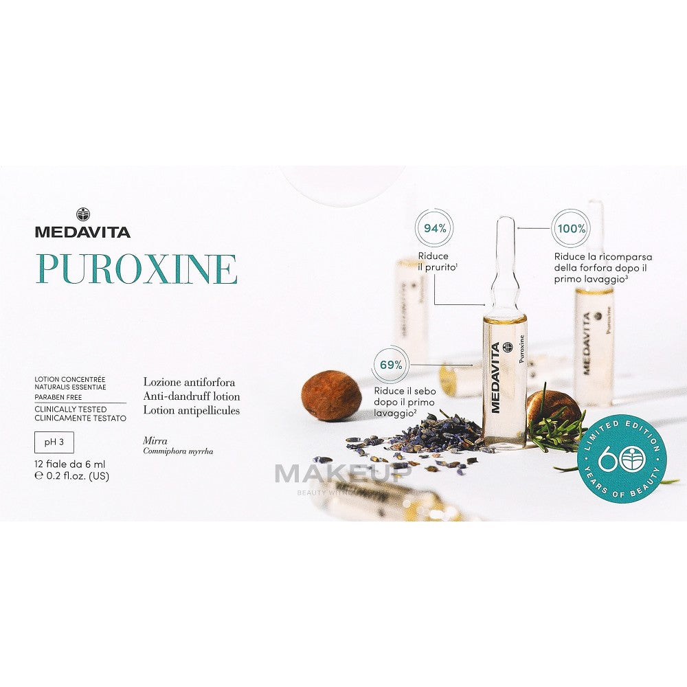 Medavita Λοσιόν ορού Puroxine Scalp κατά της πιτυρίδας 12x6 ml