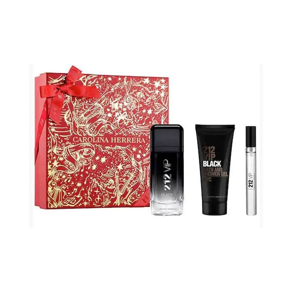 Carolina Herrera 212 Vip Black men Eau De Perfume Spray Set 100ml 3 Piezas