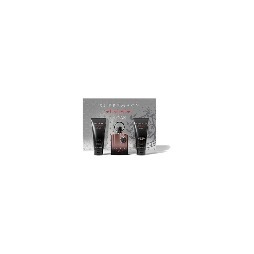 Afnan Set de extracte de parfum unisex Supremacy Not Only Intense 100 ml, balsam după ras 150 ml și gel de duș 150 ml