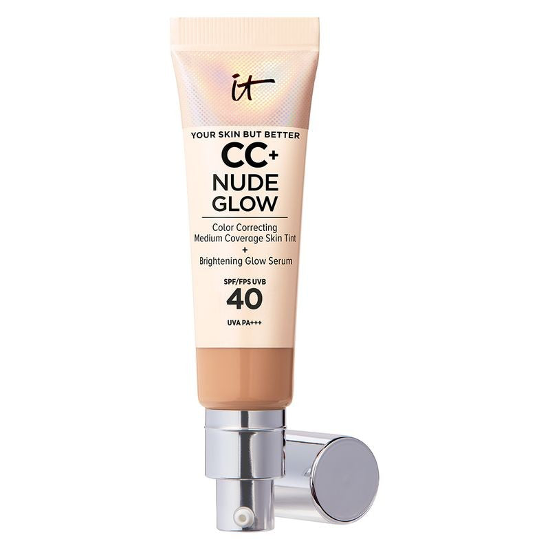 IT Cosmetics Your Skin But Better CC + Nude Glow rozjasňující make-up SPF 40 ve středním opálení 32 ml