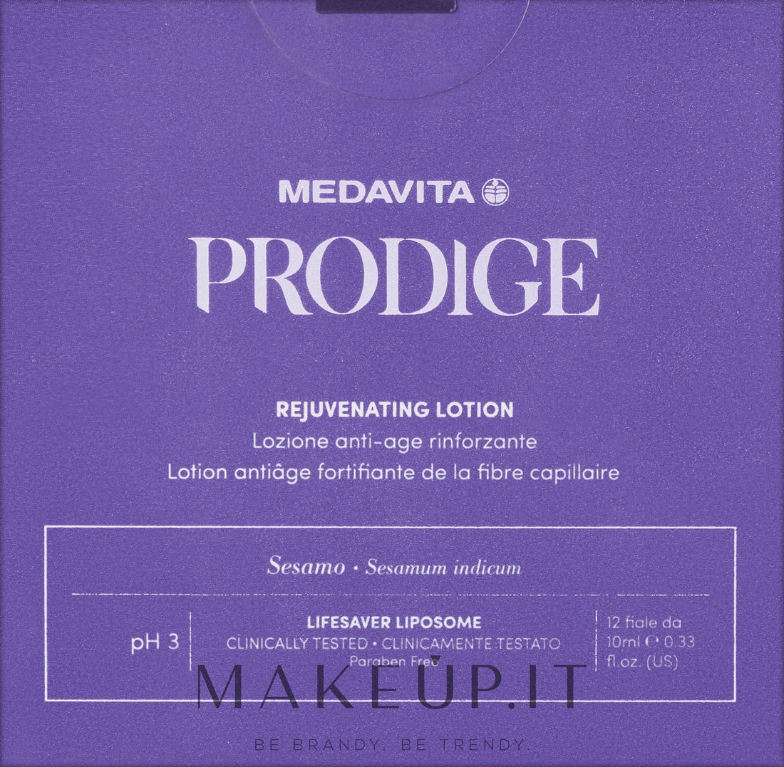 Medavita Prodige Loção Rejuvenescedora sem enxágue para tratamento do couro cabeludo efeito rejuvenescedor 12x10 ml