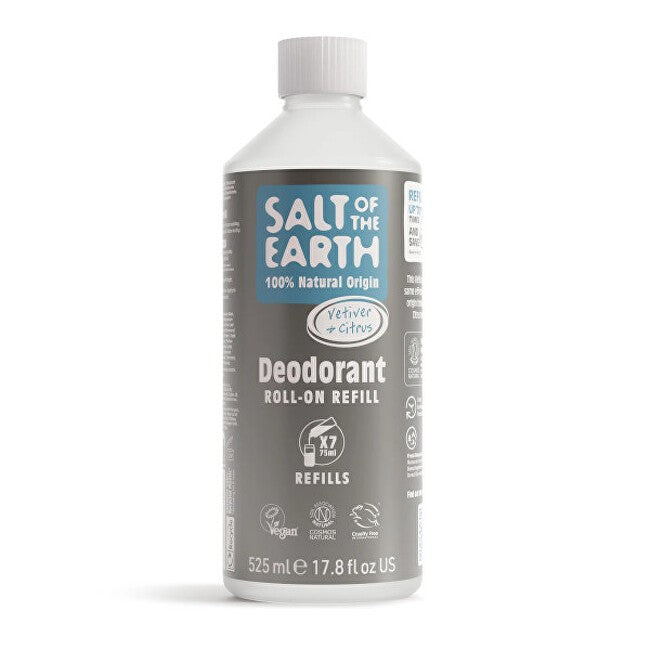 Salt-Of-The-Earth Roll-On Deo Vetiver &amp; Citrus Navullingen - 525 ml