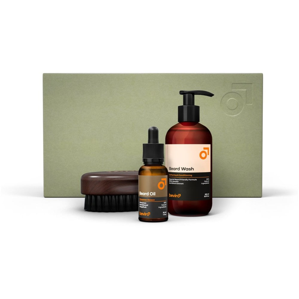 Beviro Cinnamon Season Beard Care Kit rakning presentförpackning 1 st