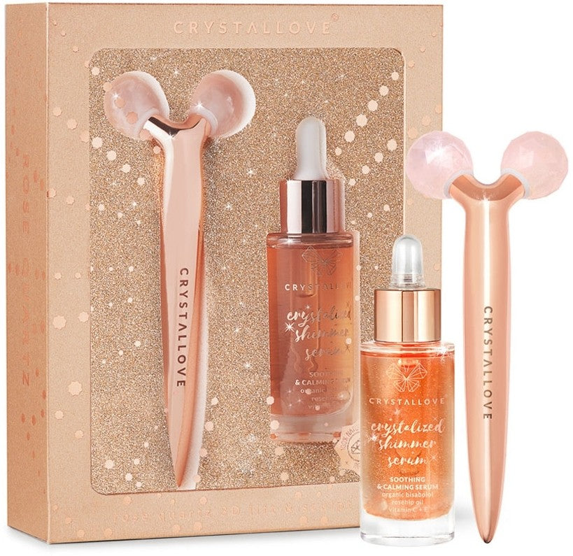 Crystallove Golden Rose Quartz 3D Lift &amp; Sculpt Set hudlindrande set 1 st
