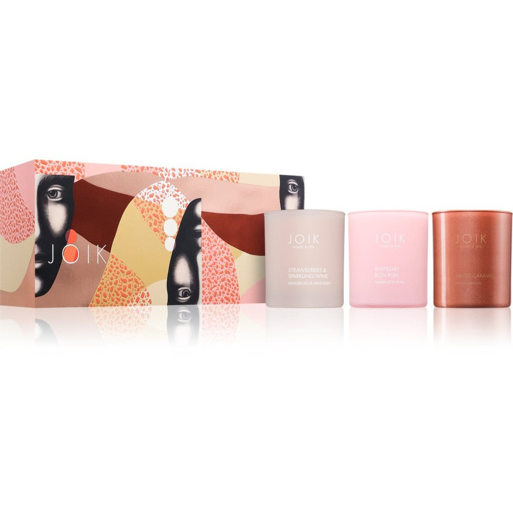 JOIK Home &amp; Spa Glam doftljus presentförpackning 3× 150 ml