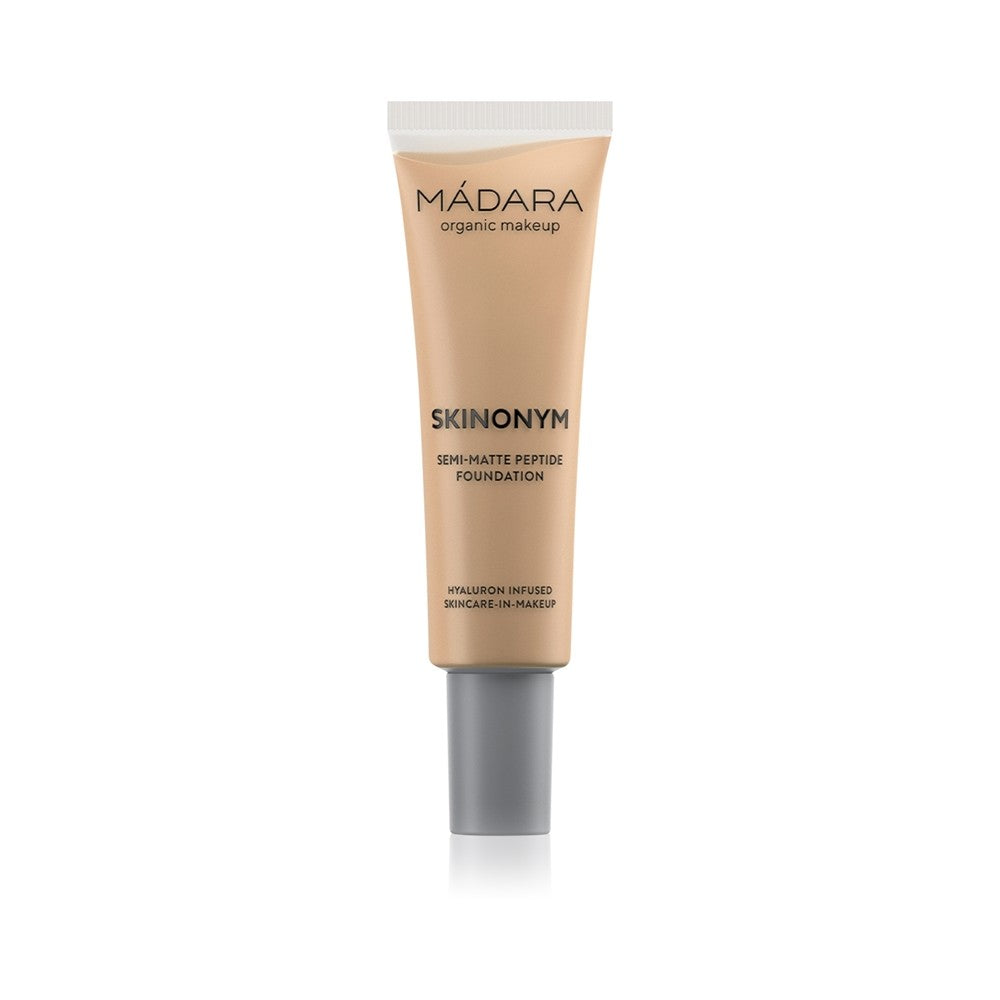 Mádara Skinonym Semi-Matte Peptide dlouhotrvající podkladová báze s peptidy písková barva 40 30 ml