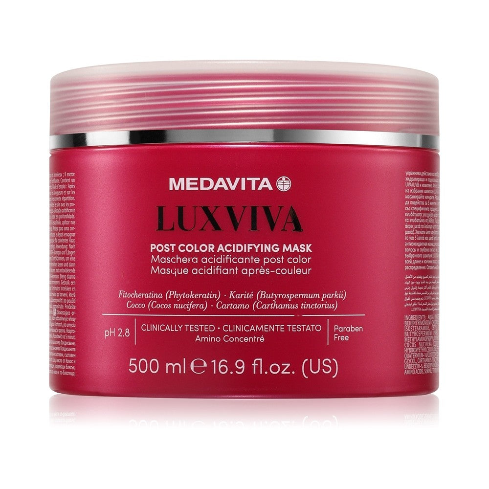 Medavita LUXVIVA Post Color Acidifying maschera kúra na barvené vlasy 500 ml