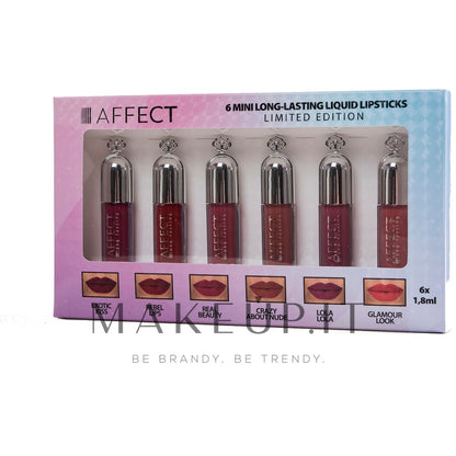Affect 6 Mini Liquid Lipstick Set 6× 1,8 ml — Lipstick 