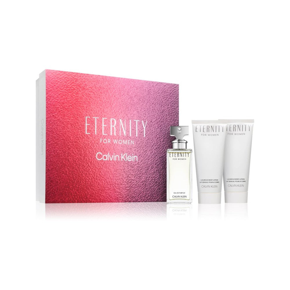 Calvin Klein Dárková krabička Eternity pro ženy Calvin Klein Eternity Eau de Parfum 50 ml + tělové mléko 100 ml + sprchový gel 100 ml