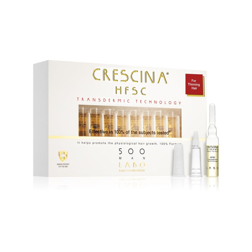 Crescina Tratament pentru creșterea părului Transdermic 500 Re-Growth pentru bărbați 20x3,5 ml