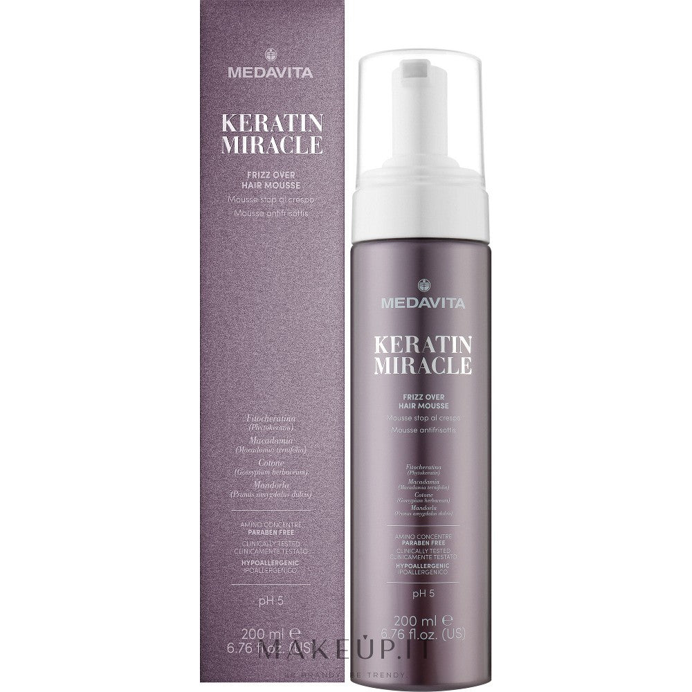 Medavita Keratin Miracle Frizz Over Mousse modelovací pěna na vlasy 200 ml