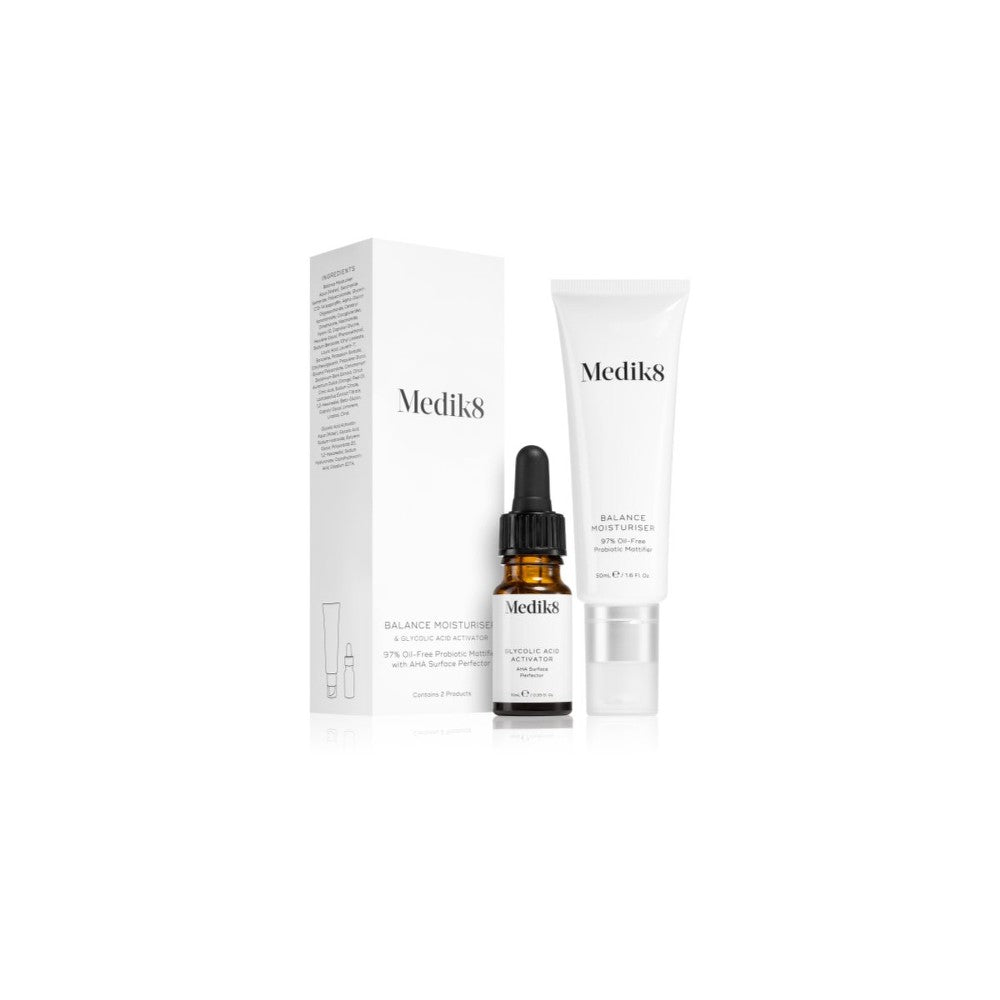 Medik8 Balance Activator fugtgivende ansigtsbehandling mod hudorme med glykolsyre 50 ml