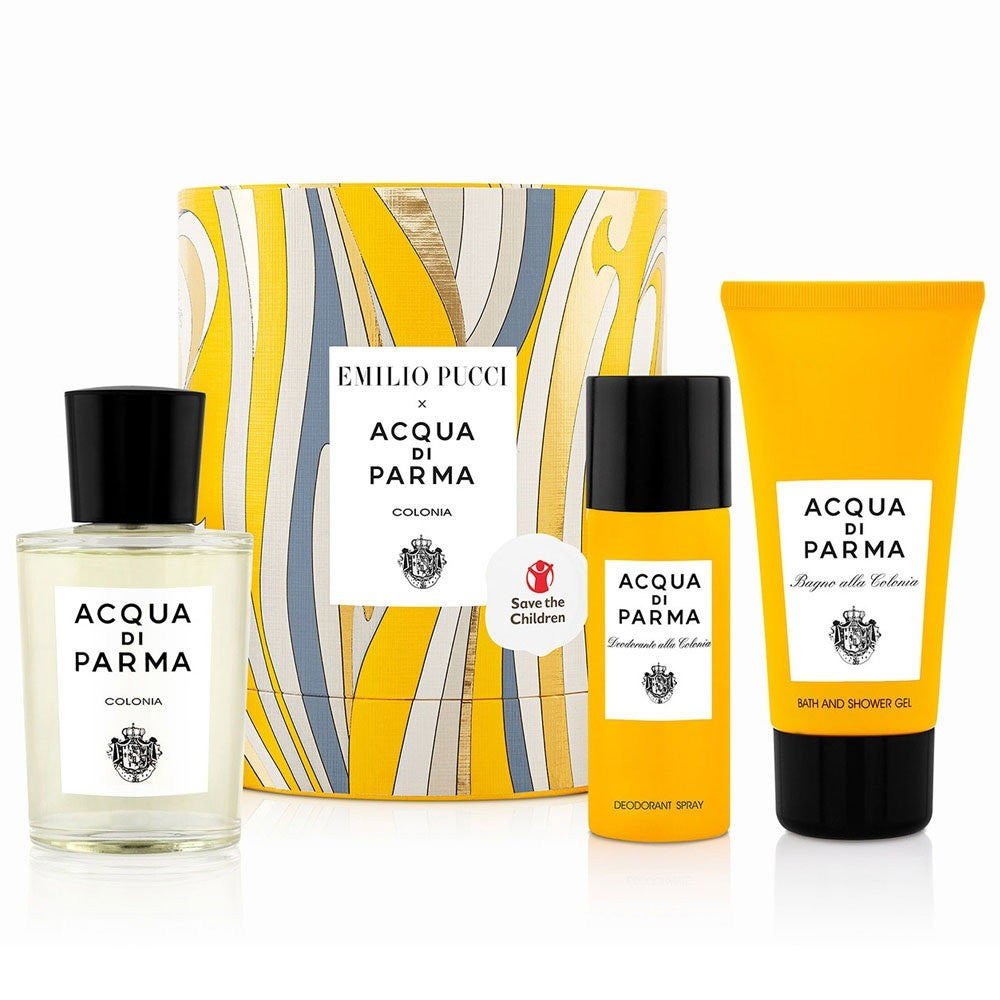 Sett Acqua di Parma: Blu Mediterraneo Orange of Capri Eau De Toilette Unisex 75 ml + Body Lotion 50 ml + Cleansing Shower Gel For Alle hudtyper 40 ml