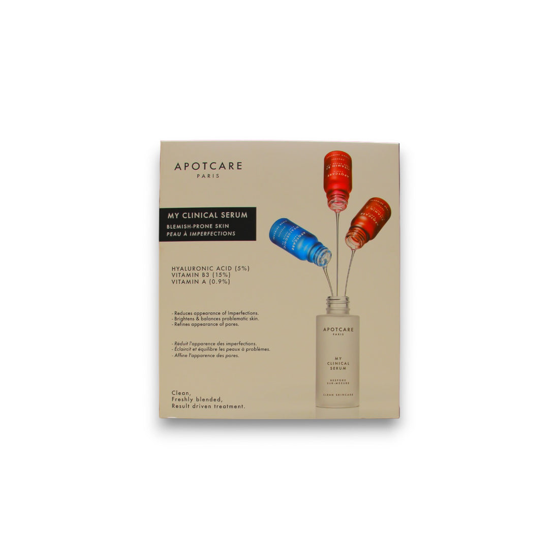 Mój zestaw klinicznych serum Apotcare Witamina B3 serum przeciw zaczerwienieniom do twarzy 10 ml + Witamina A Retinoid serum przeciwzmarszczkowe do twarzy 10 ml + Kwas hialuronowy serum przeciwstarzeniowe na dzień i noc do twarzy 10 ml 