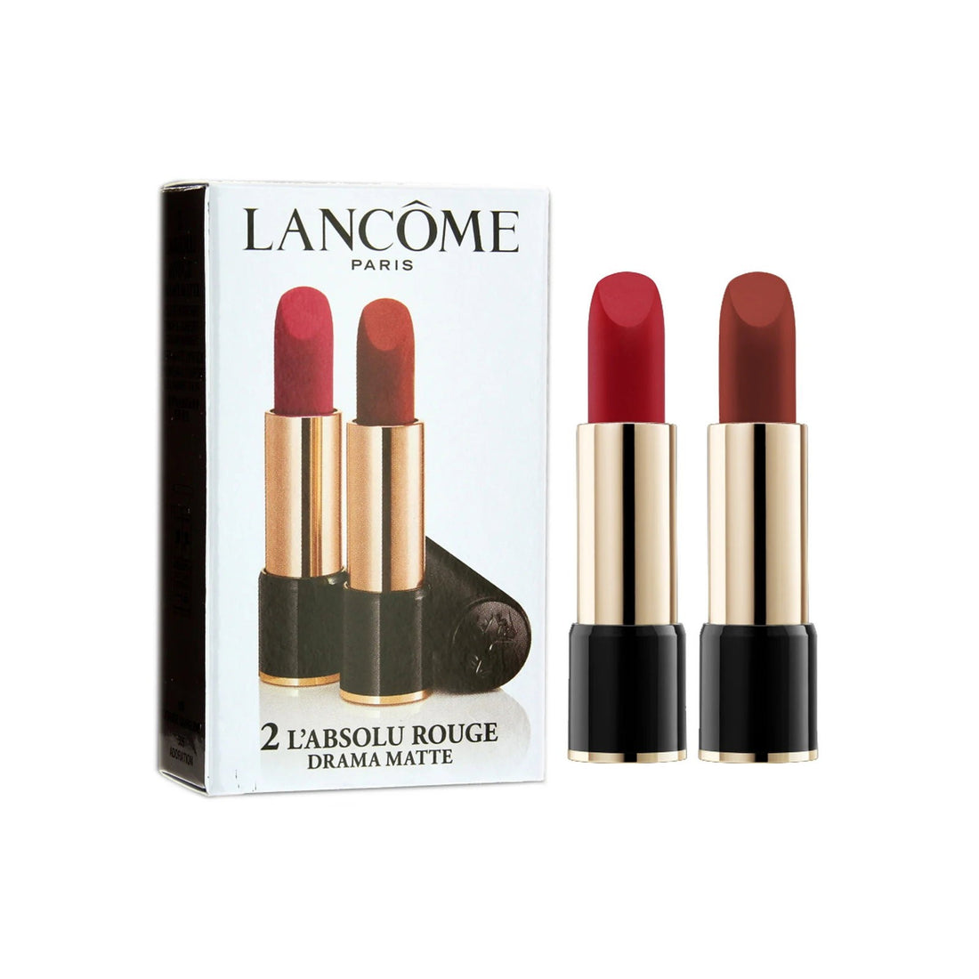 Lancome L`Absolu Rouge Matte Cream Lipstick Duo Set 290 Drama 2 stuks 3,4 g