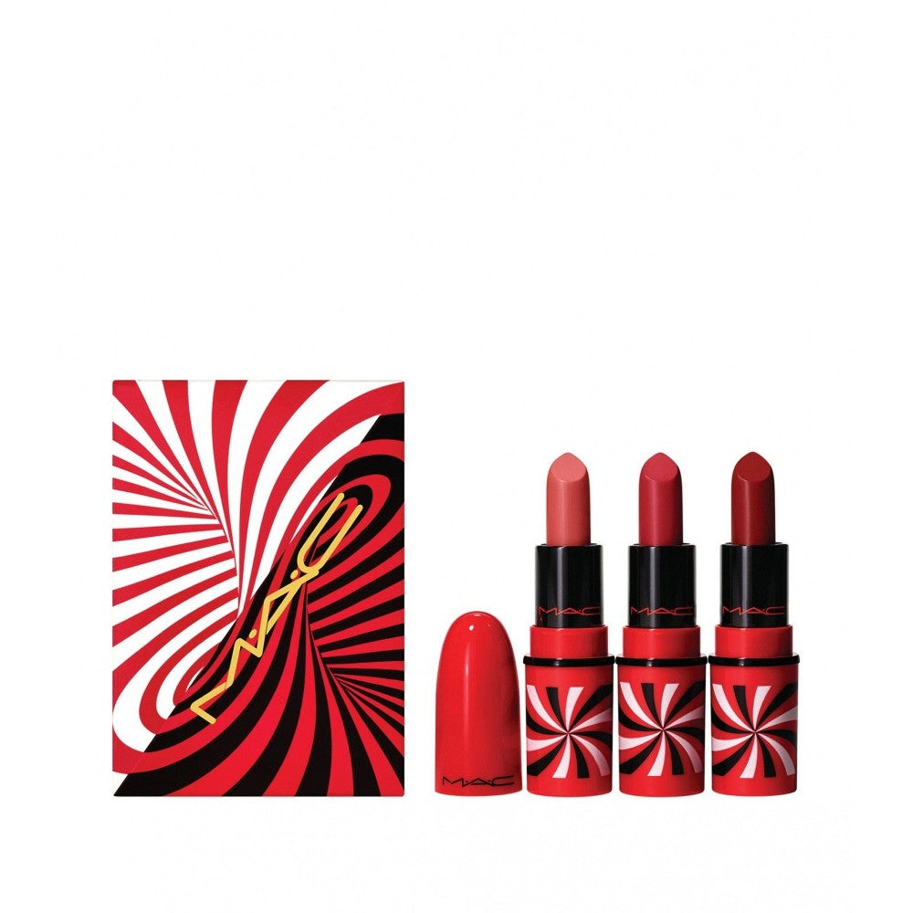 Kleine trucjes set MAC: Awespicious Mini Cream Lipstick 1,7 g + + Sleight of Grand Mini Matte Cream Lipstick 1,8 g *miniatuur
