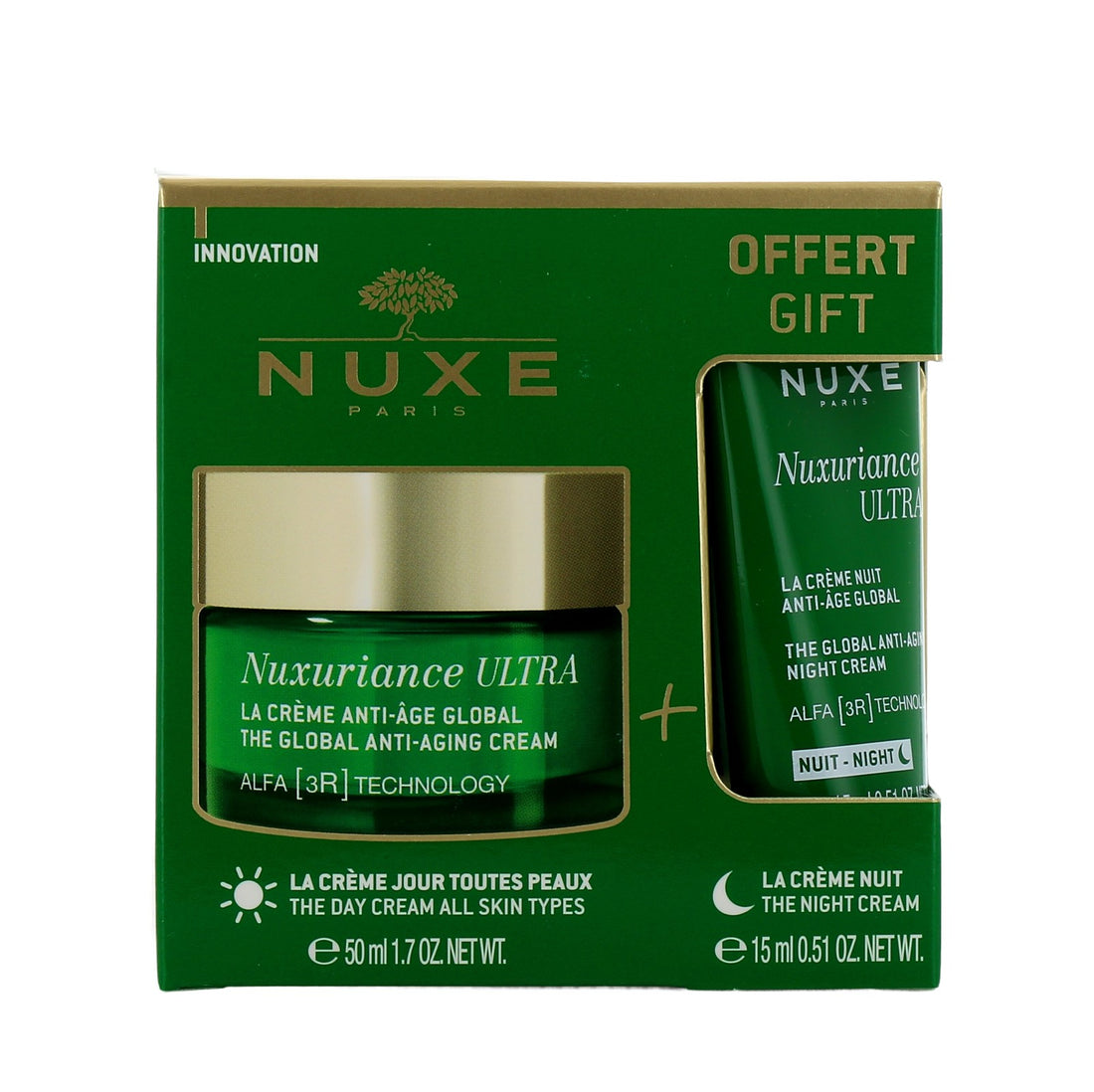 Набор Nuxe: Крем для лица Nuxuriance Ultra Anti-Age 50 мл + Ночной крем для лица Nuxuriance Ultra Anti-Age 15 мл