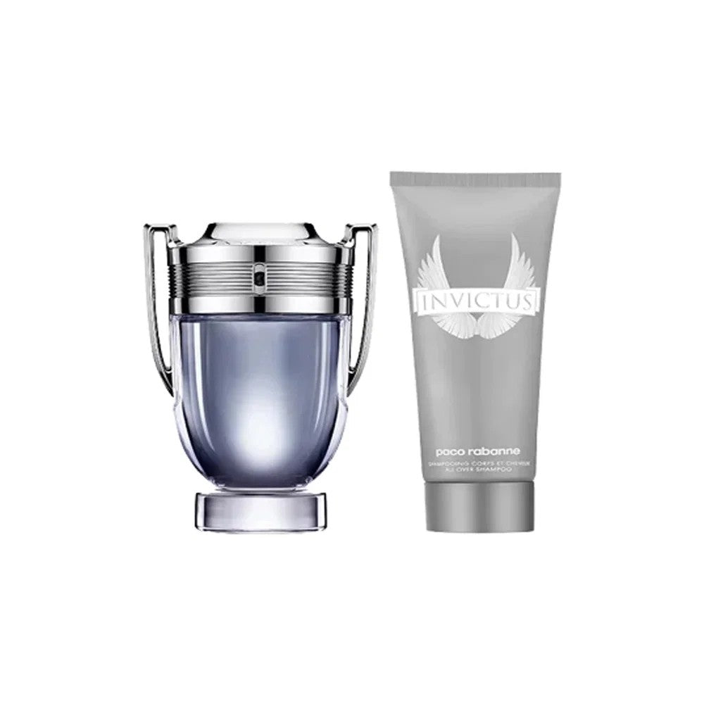 セット Paco Rabanne: インヴィクタス オードトワレ フォーメン 100 ml + インヴィクタス オールオーバー シャンプー＆シャワージェル 2-in-1 100 ml