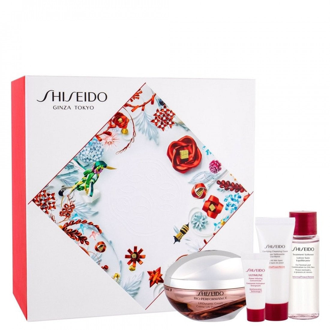 Sada Ginza Tokyo Shiseido: Bio-Performance - Liftdynamický liftingový pleťový krém 50 ml + Benefiance čistící pěna 15 ml + Bio-Performance zjemňující pleťové mléko 30 ml + Ultimune Antioxidants Hydratační a regenerační den a noc