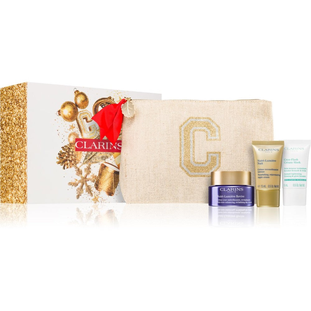 Clarins סט מתנה קולקציית Nutri-Lumière לעור בוגר