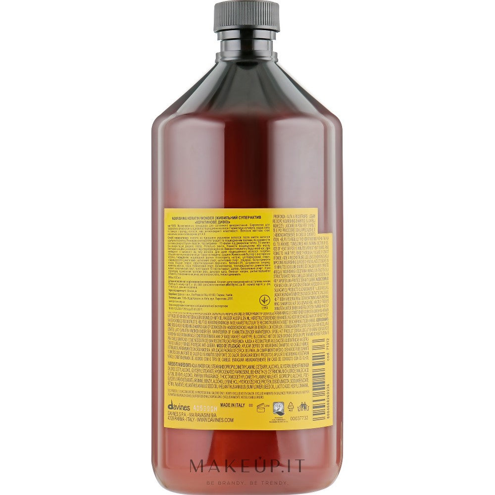 Davines علاج التجديد الطبيعي من Naturaltech Keratin Wonder بالكيراتين المناسب لـ maschera للشعر 1000 مل