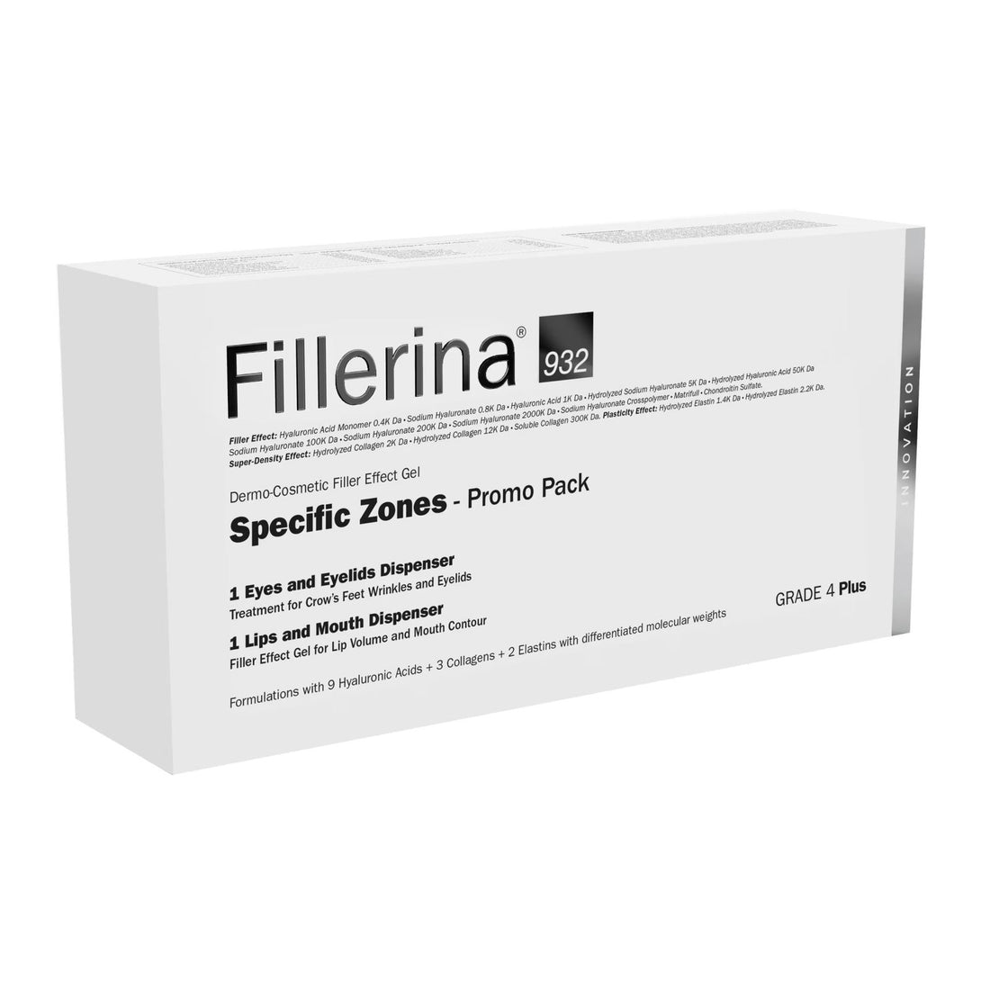 Soubor Labo: Fillerina 932 Specifické oblasti Grade 4 Plus Lokální ošetřující krém pro objem rtů s kyselinou hyaluronovou 7 ml + Fillerina 932 Specific Areas Grade 4 Plus Anti-Wrinkle Local Care Cream Denní &amp; Noční Oči &amp; Oční víčka 15 ml