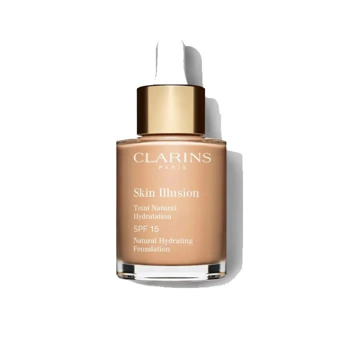 Clarins كريم أساس مرطب ومضيء طبيعي من سكين إلوجن بعامل حماية من الشمس 15 لون 108.3N أورجانزا 30 مل