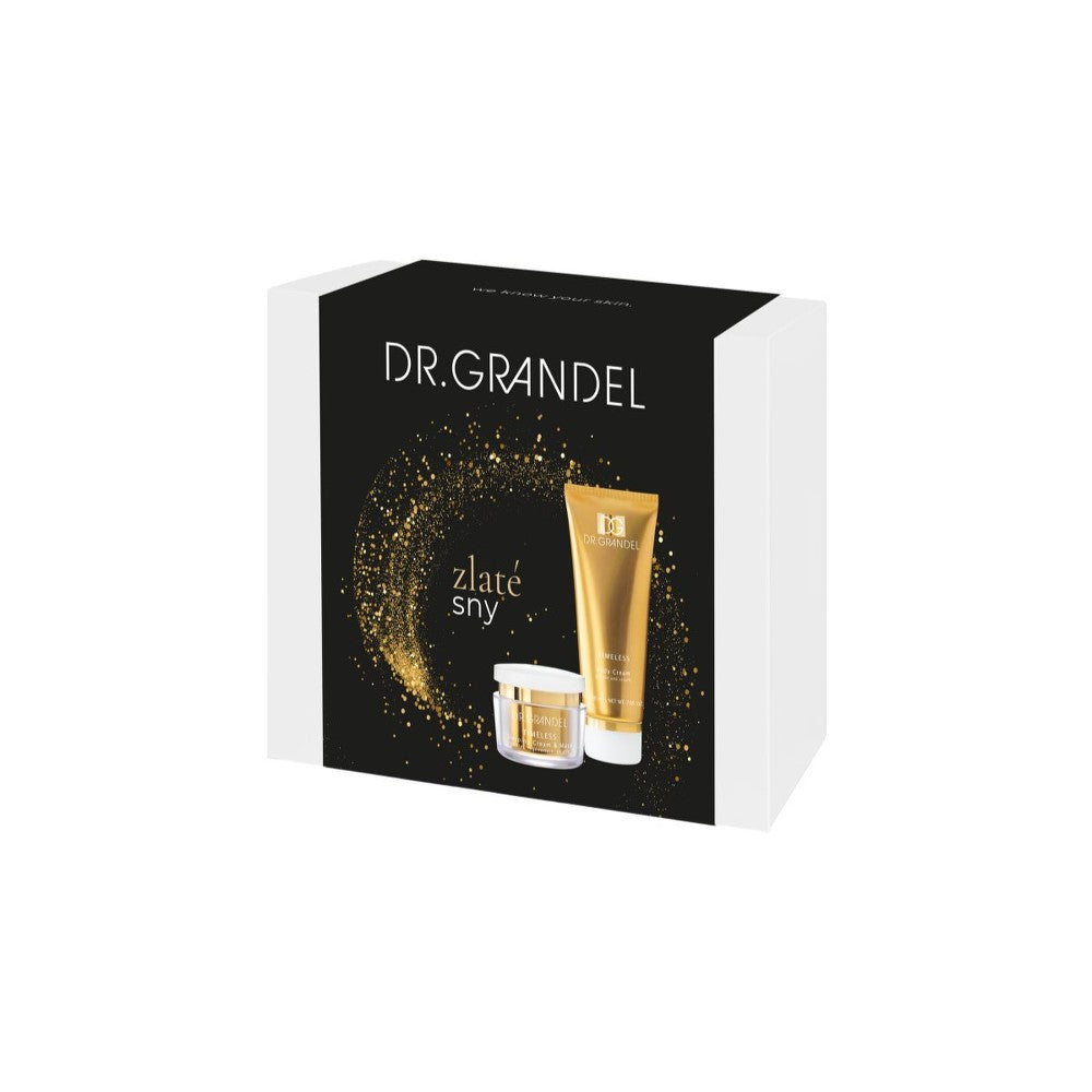 Dr. Grandel Tidløst gavesæt til ansigt og krop Luxury Body Cream med Glitter 200ml + maschera og regenererende natcreme 50 ml
