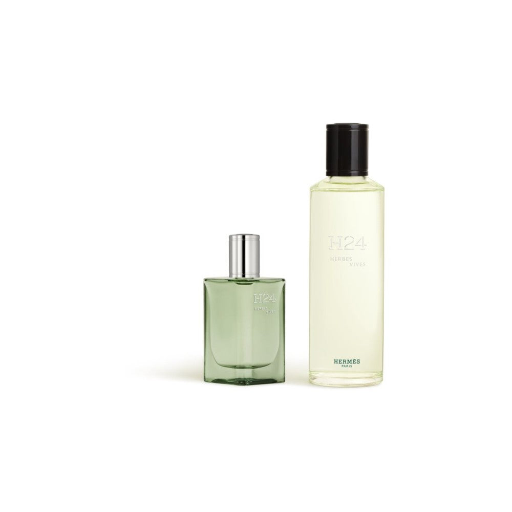 صندوق هدايا HERMÈS H24 Herbes Vives للرجال VI. او دي بارفان 30 مل + إعادة تعبئة 200 مل