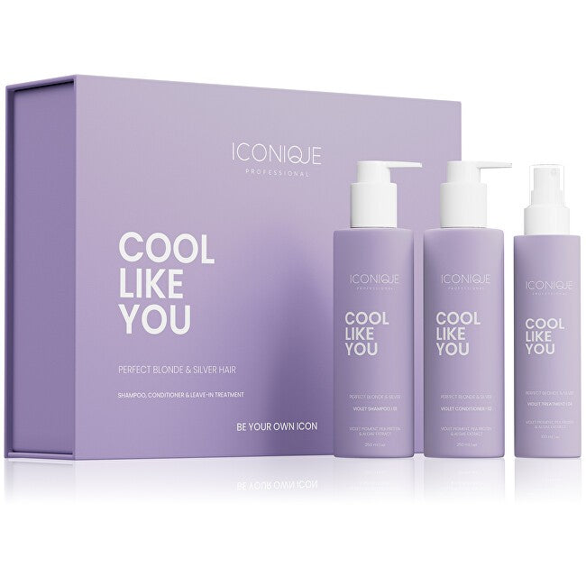 ICONIQUE Professional COOL LIKE YOU Perfect Blonde &amp; Silver Violet Neutraliserende sæt til gule toner