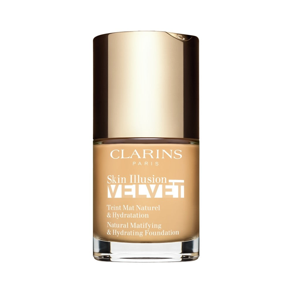 Clarins Base de maquillaje líquida Skin Illusion Velvet con acabado mate y efecto nutritivo, color 101W 30 ml