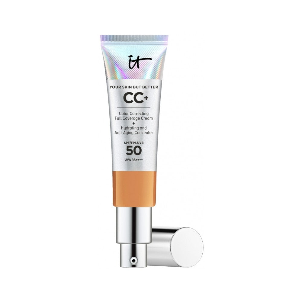 IT Cosmetics Fond de teint Your Skin But Better CC+ Full Coverage SPF 50+ pour femmes, bronzage 32 ml