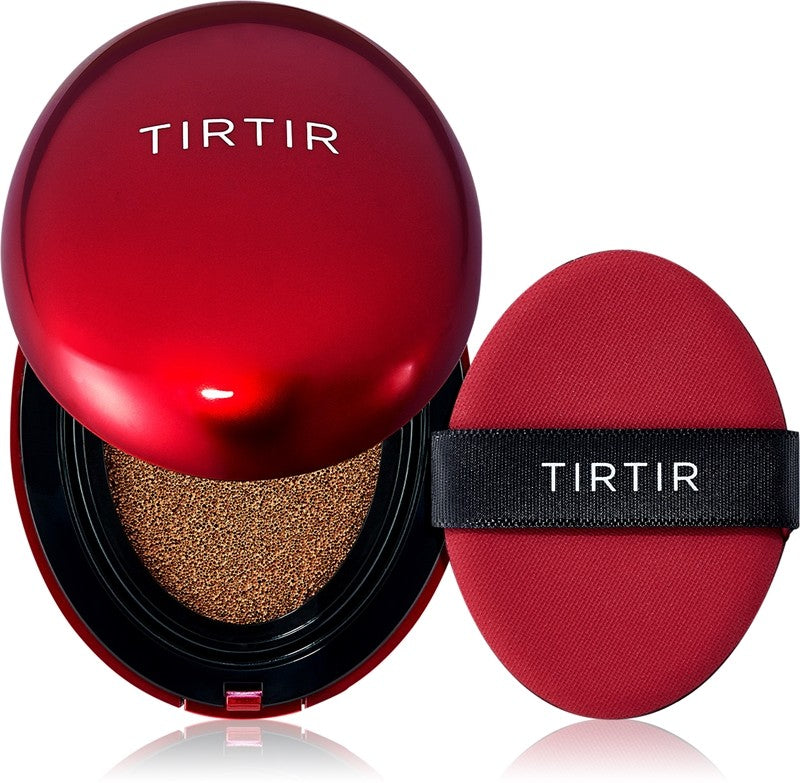 TIRTIR Mask Fit Red Cushion langtidsholdbar pude foundation med høj UV-beskyttelse farve 45N sadelbrun 18 g