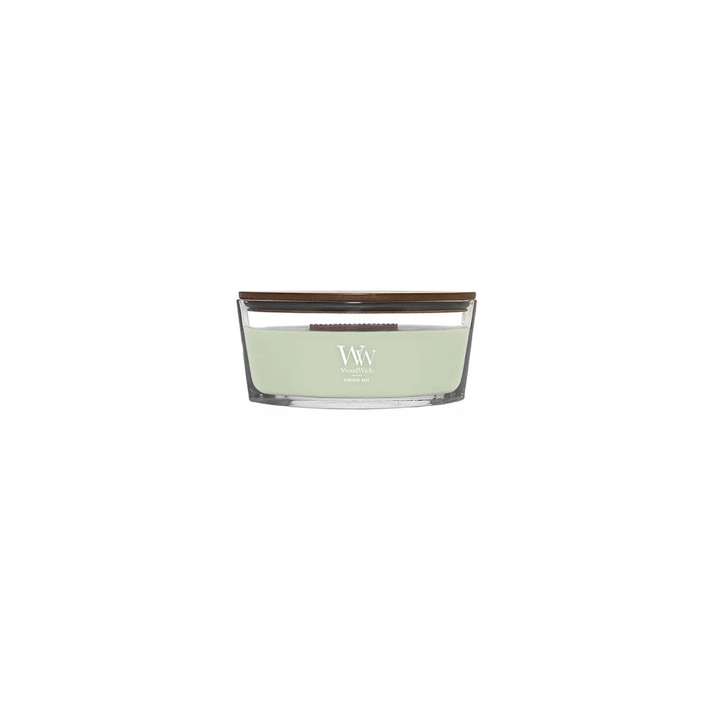 Woodwick Æterisk Haze duftlys med trævæge (Hearthwick) 16 oz