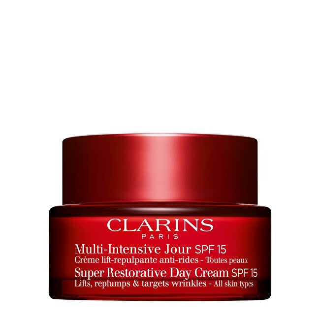 Clarins كريم نهاري متعدد الفعالية بعامل حماية من الشمس 15 - كريم مضاد للتجاعيد ومرطب لجميع أنواع البشرة 50 مل