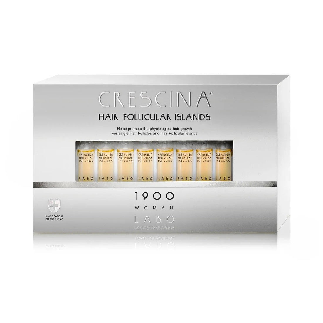 Labo,  Crescina Follicular Islands 1900、成長促進、アンプル治療用美容液、頭皮用、女性用、20個入り