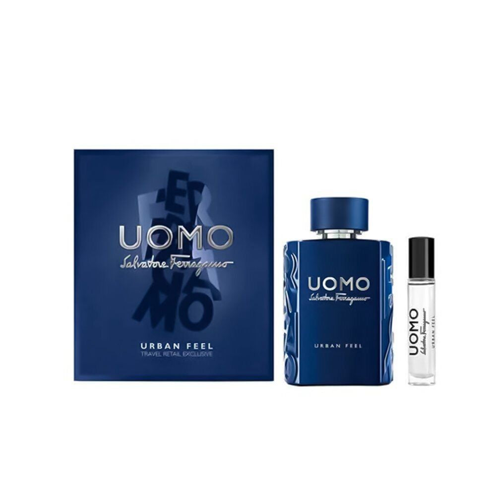 セット Salvatore Ferragamo: ウーモ アーバン フィール オードトワレ 男性用 10 ml + ウーモ アーバン フィール オードトワレ 男性用 100 ml
